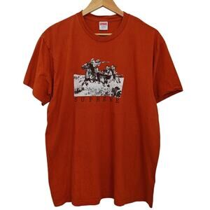 Supreme Orange Horse Riders Graphic Tee Made in USA Large Streetwear OG